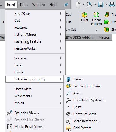 Reference Geometry Menu