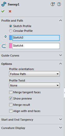 SolidWorks Swept Command